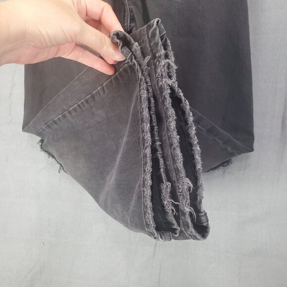 NEW LOOK Women Jeans Size 2P Sinead Baggy Ripped Knee High Rise Black Distressed - Picture 6 of 7